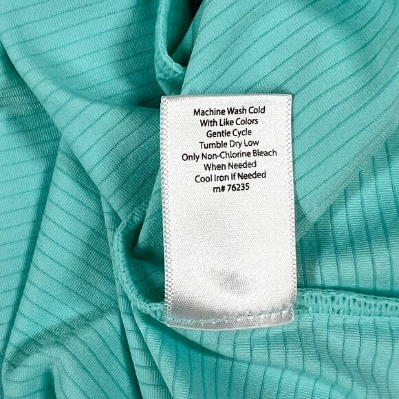 Coral Bay Womens Golf Shirt Top Size XL Sleeveless Floral Tropical Blue Stretch - Picture 8 of 8